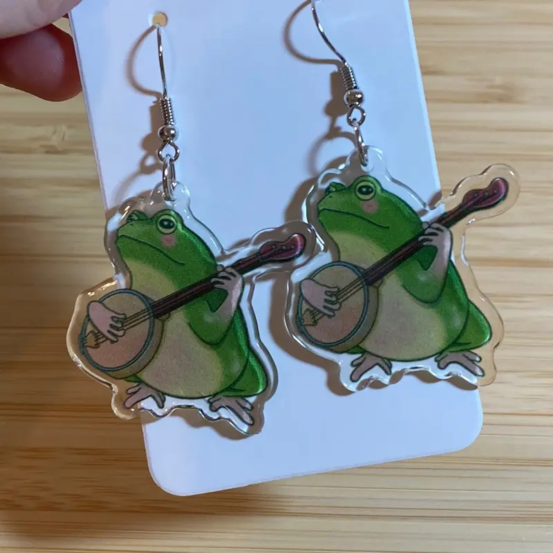 Cute frog acrylic earring