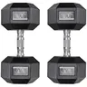 TLGREEN Hexagon Dumbbell Pair - Nonslip Rubber-Coated Cast Iron Black Free Weights (30-85lb Compact), Home Gym Equipment, Strength Workout Gear, Working Out Essentials for Dorm & Tight Home Spaces