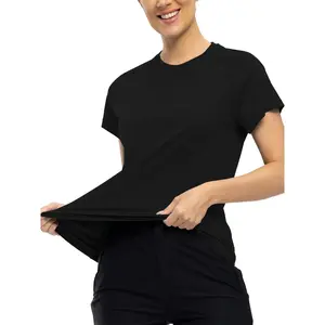Women’s  Quick Dry Short Sleeve Resilience Gym Sports Moisture Wicking Round Neck T-Shirt Training Exercise Gym Sport Shirt