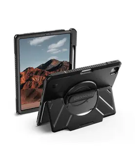 Dexnor Case for iPad Air 13 inch M4/M3/M2 (2026/2025/2024), Rugged Protective Case with 360° Rotating Hand Strap& Steady Stand& Screen Protector& Pencil Holder Shockproof Full-Body Bumper Cover