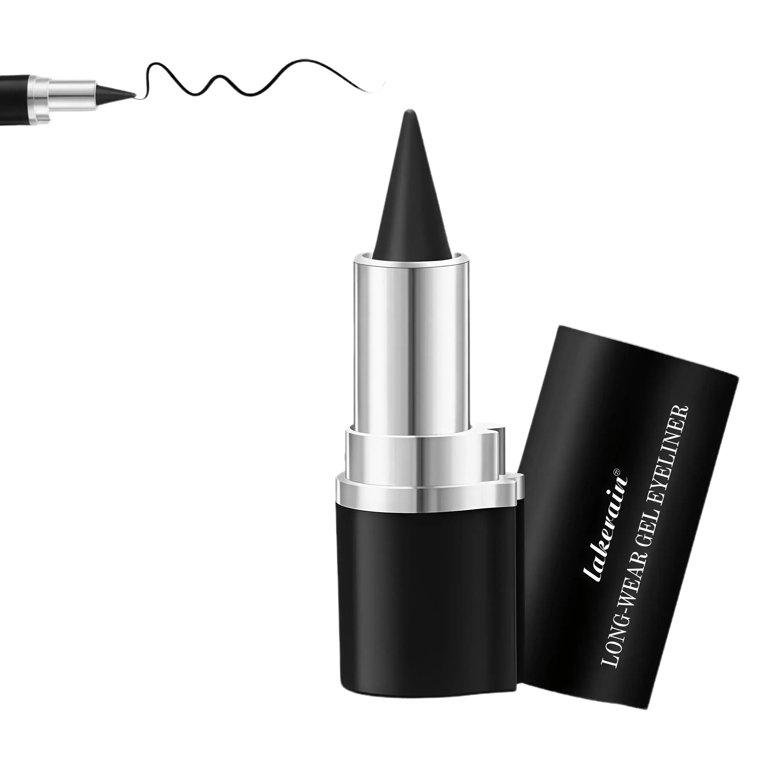 Natural Black Gel Eyeliner Stick - Long-Lasting, Waterproof, Sweatproof, Smooth, Smudge-Proof Eye Makeup Pencil for Halloween Smoky Eyes, Festive Party Gift Cosmetic
