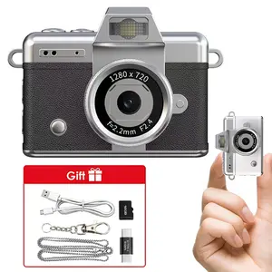 Mini Keychain Digital Camera – Y2K Pocket-Size 1080P HD Camera with 1MP Lens, Flash & 0.96" Screen, 32G Card, Charging Cable & OTG Adapter Included, Retro Vlog Camera for Travel, Concerts, Kids & Instant Party, Sparkling Rose Gold