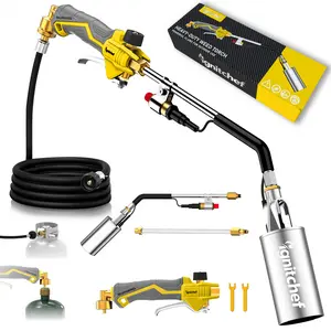 【FatersDayGift】High Power Propane Weed Burner, 340,000BTU Heavy Duty Flamethrower Blow Torch with Self Igniter; 12.5FT Hose for Weed Burning, Roofing, Ice Melting, BBQ