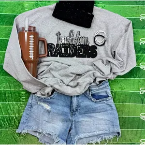 Black & Silver Touchdown Raiders Sequin Patch