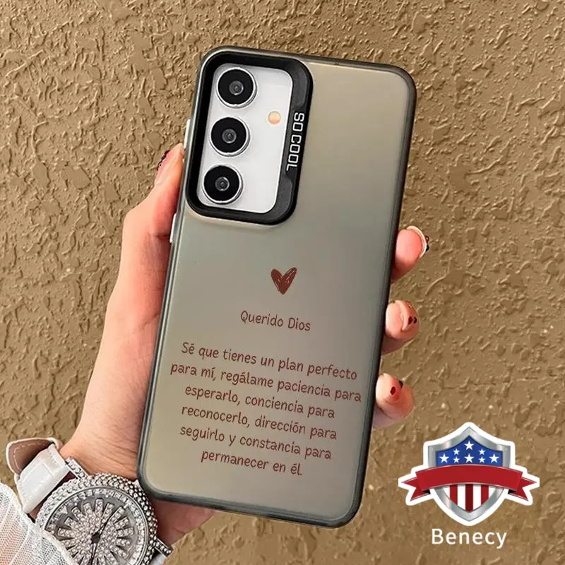 Phone Case Compatible with Galaxy S23  Ultra S24 Plus S25 S22+ Querido Dios Bible Decorations Aesthetic Patterned Anti-Scratch Shockproof Pocket-Friendly durable Cover Cellphone Protective
