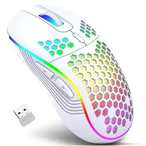 2.4G Wireless Gaming Mouse RGB Lighting Mouse  with Adjustable DPI Ergonomic Honeycomb Design for Desktop Laptop
