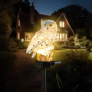 Solar Powered Owl Design Garden Light, Waterproof LED Light, Outdoor Solar Lights, Outdoor Light for Garden, Courtyard, Lawn, Corridor Decoration
