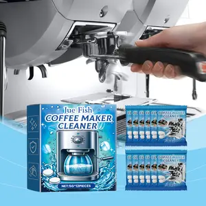 Coffee Machine Cleaning Tablets - 12 Counts, Suitable for a Variety of Coffee Machines, Cleaning Coffee Machine Internal Parts to Reduce Clogs and Failures, and Removing Odors Inside Coffee Machine