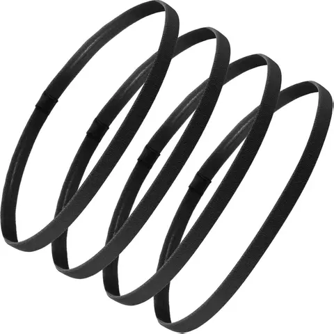 Adults' 4-Pack Thick Non-Slip Elastic Athletic Headbands (15.7in/40cm) - Gym & Home Hair Accessories, 4pack Spare Set Hair Tools for Women's Daily Workouts