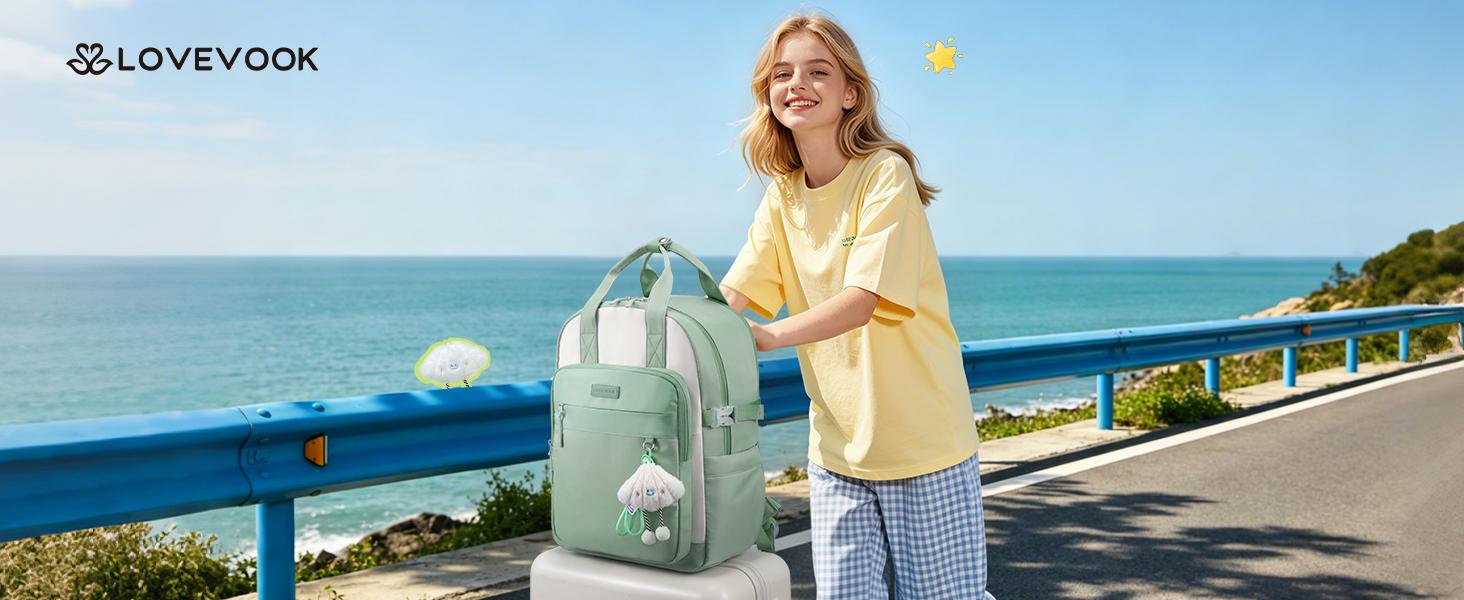LOVEVOOK School Backpacks for Teen Girls Fits 15.6" Laptop, Lightweight Middle High School Bookbag with Large Bottle Holder for Kids, 30L Cute College Backpacks for Students Back to Schools,Blue LOVEVOOK School Backpacks for Teen Girls Fits 15.6" Laptop, Lightweight Middle High School Bookbag with Large Bottle Holder for Kids, 30L Cute College Backpacks for Students Back to Schools,Blue