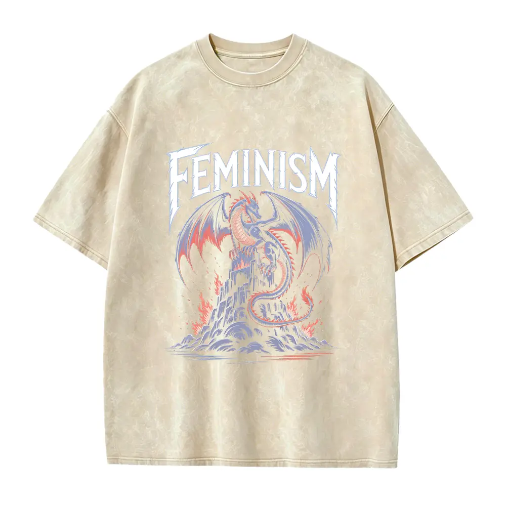 Vintage Feminism Dragon T-Shirt, 90s Grunge Feminist Protest Graphic Tee, Burn the Patriarchy Shirt, Fantasy Dragon Tshirt