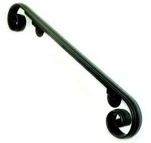 2" Molded Cap Wrought Iron Handrail (5"-6" Volute Scroll)
