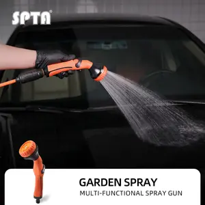 SPTA Garden Hose Nozzle Sprayer, 8 Adjustable Spray Patterns, Water Hose Nozzle Spray Nozzle, High Pressure Hand Sprayer without hose connector, for Watering Lawn Car Washing Pet Sidewalk Cleaning