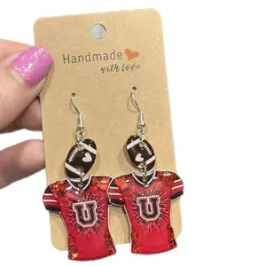 College Football Handmade Resin Earrings