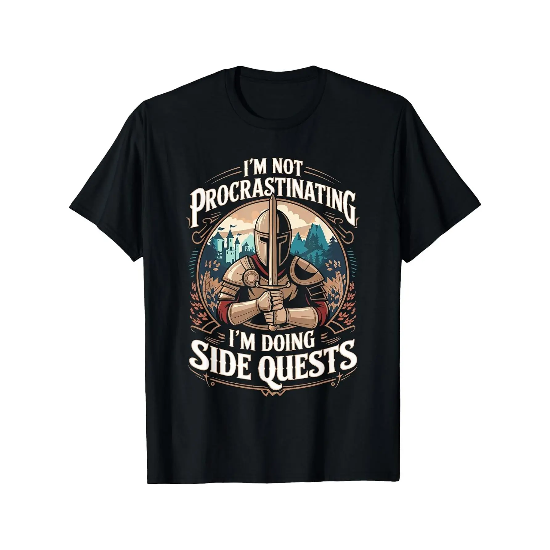 I'm Not Procrastinating Funny Side Quests Gamer T-Shirt Cotton Tee Clothing