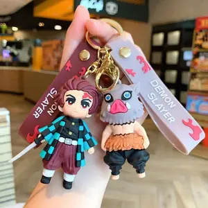 2026 new Demon Slayer Keychain Backpack Pendant Nezuko Kamado Kyojuro Rengoku Cartoon Cute Avatar Frame Decoration Student Trend Creative