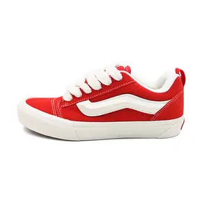 Vans Knu Skool Fabric and Leather Low-Top Skate Shoes for Men and Women, Red Trending Shoes, House White Official Shoes to Get / Maison Mihara