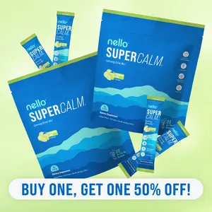 Nello SuperCalm Travel Packets Bundle 2-Pack Calming Drink Mix with KSM-66 Ashwagandha Vitamin D3 Magnesium & L-Theanine Supports Cortisol Balance Mood Sleep Helps Manage Stress Travel Packets 20 Servings Pack of 2 Fitness Edible