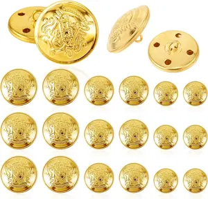 18Pcs Gold Brass Buttons Blazer Suit, Coat & DIY Crafts 18Mm, 20Mm 25Mm No brand