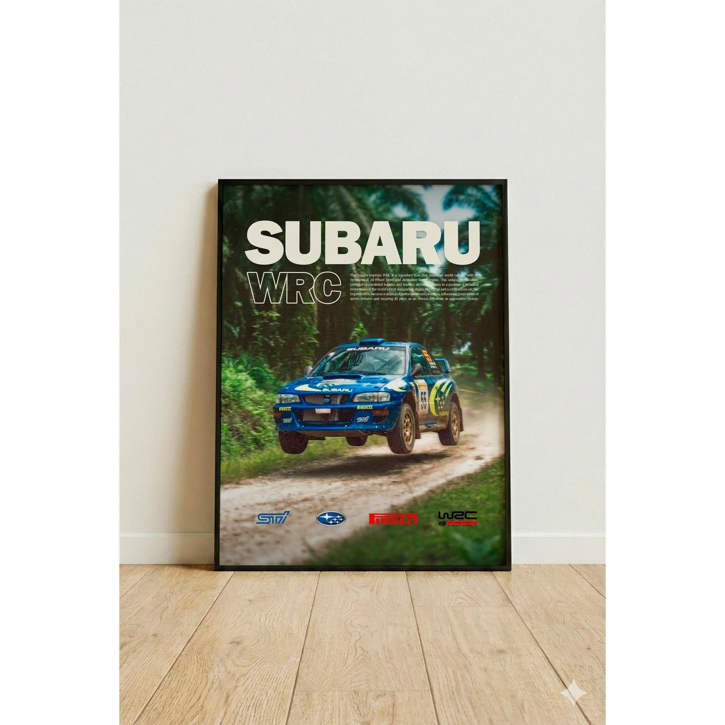 [Racing Decor - Sale Up To 40%] [Unframe] Subaru Impreza WRC Poster, Retro JDM Rally Wall Art, Vintage Motorsport Racing Print, Flying Rally Car Decor, Gift for Racing Fans and Petrolheads
