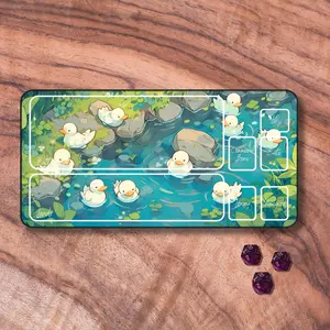 MTG Playmat with Zones, Cute Duck Themed MTG Playmat Available With or Without Zones, Aesthetic TCG Play mat, Cozy Gamer Girl Gifts