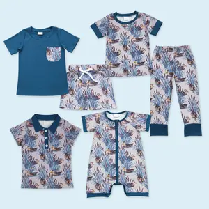 Mallard duck baby boy short sleeve summer outfit