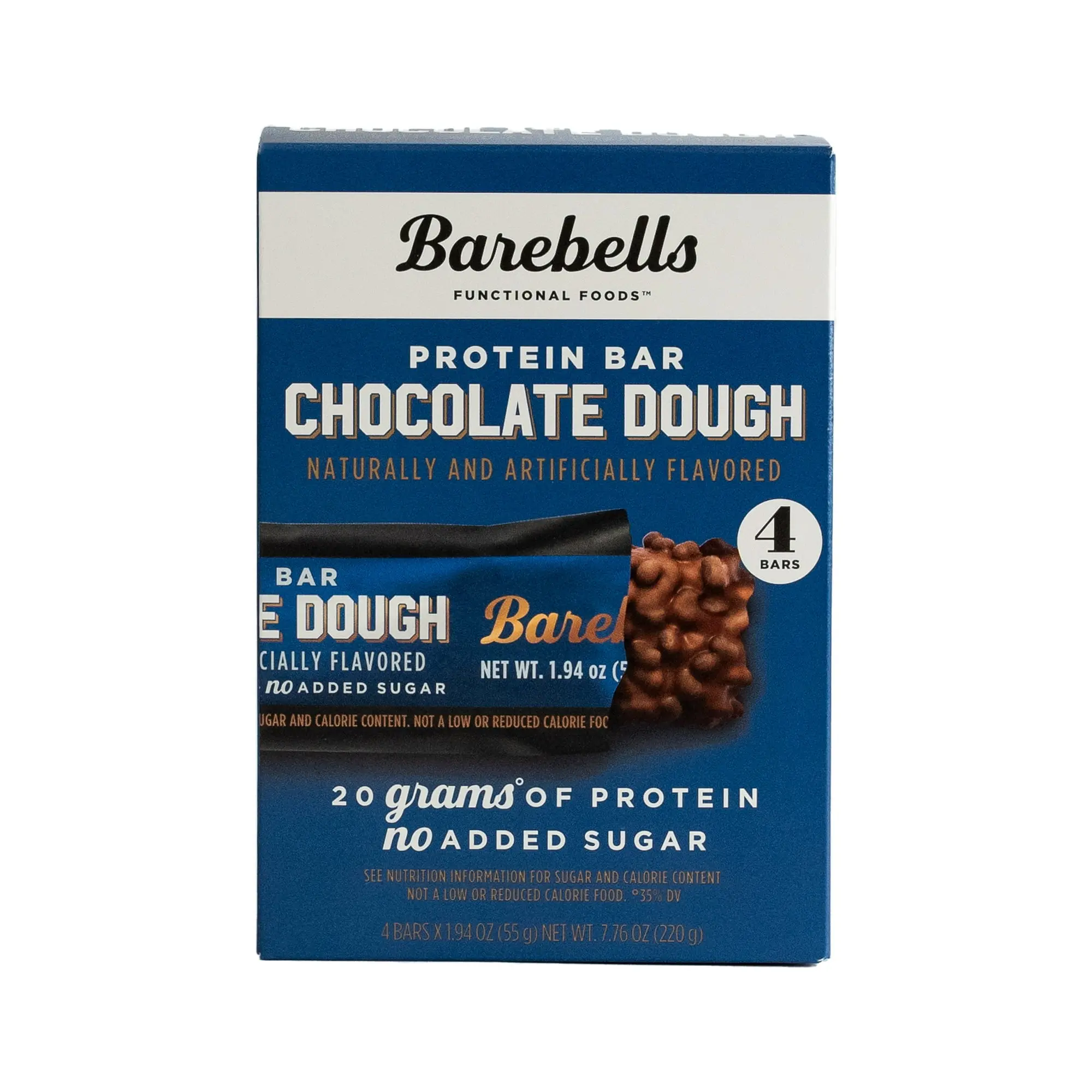 Barebells Protein Bars with 20g High Protein, 1.9oz Bars, Chocolate Dough - 4 Count