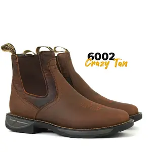 6002 Men’s crazy Tan Botin de Trabajo Hecho En Mexico Mens Work ankle boots Patron Boots Botas de Trabajo