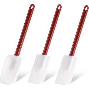 3-piece silicone rubber spatula set, high temperature resistant, commercial rubber spatula (1 ladle + 2 scrapers)