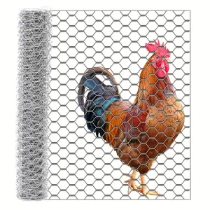 Chicken Wire Fencing, 24Inch X 150Feet Chicken Wire Mesh Roll for Garden Plants, 0.6mm Mesh Hexagonal Galvanized Metal Poultry Wire Netting for Chicken Coop Rabbit Dogs Barrier