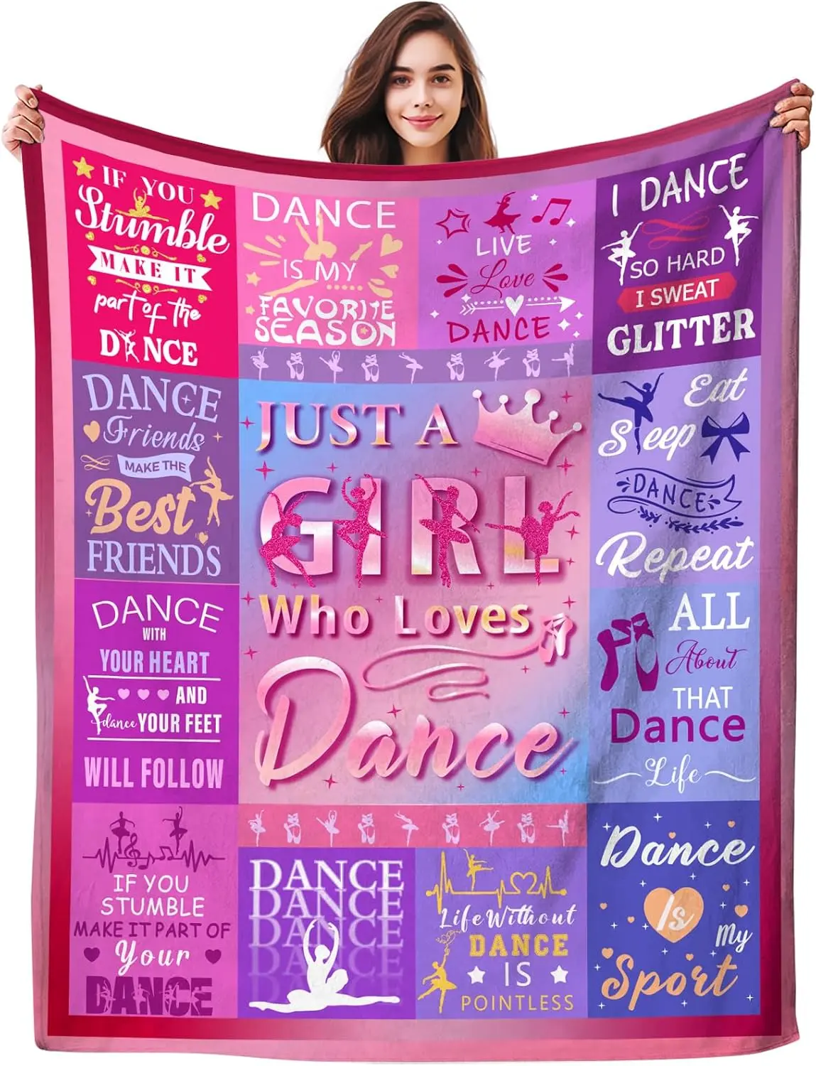 Dance Gifts Blanket Throw Stuff Dances Blankets Lightweight Flannel Warm Bedding Dance Gifts for Girls Dancers Kids Women Teachers Birthday Decorations 50"X40"