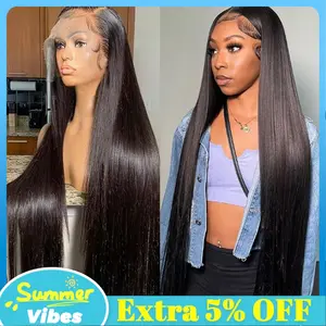 Bling Hair Wigs Straight 13x4 13x6 Hd Lace Front Human Hair Wigs Transparent Lace Frontal Wig for Women Pre Plucked Natural Hairline 12-36 Inch 180% Density #SummerVibes