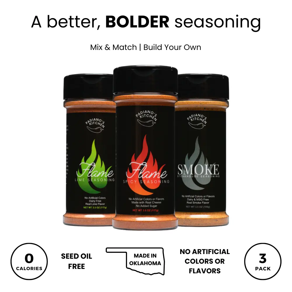 Flame Seasonings 3 Pack – Bold Powdered Spice Blends That Stick to Snacks & Sides – Perfect for Fries, Elote, Mac & Cheese, Chips & Everyday Cooking