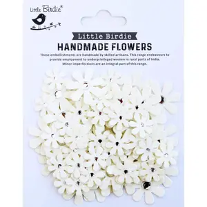 Little Birdie - Sparkle Florettes Paper Flowers - Ivory Pearl