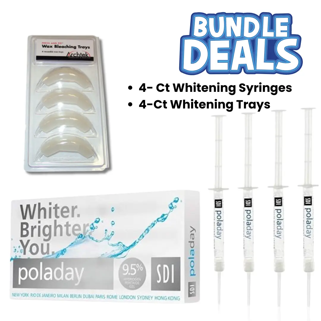 PolaDay 9.5% Mini Kit: Teeth Whitening Take Home Gel, Teeth Bleach for Brightening Your Smile, Includes 4 Syringes