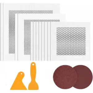 16 count Drywall Repair Kit, 4/6/8 Inch Wall Patch Tools, Self Adhesive  Mesh Wall Patches with Scraper, Sandpaper, Drywall Hole Repair Kit Permanently Repairs Damaged Walls and Ceilings