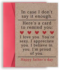 Sweet Fathers Day Cards Gifts for Boyfriend Husband, Happy Father's Day Gifts from Wife Girlfriend, Wonderful Father's Day Card to My Favorite Father, Love Card
