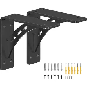 7 inch x 6 inch Heavy Duty Shelf Brackets , Max Load 1100 Lbs , Alloy Metal Mantel Brackets (Set of 2) Fireplace Mantel Brackets - Countertop Support (7" x 6" )