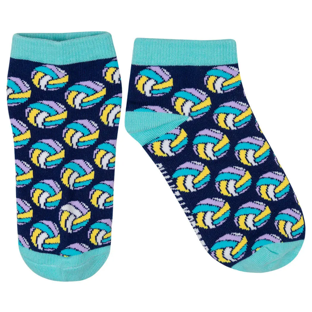 Volleyball Ankle Socks, Fun Multicolor Pattern, Moisture-Wicking Athletic Sportswear, Essential Volleyball Gear, Multicolor Athletic Socks, Sports Socks