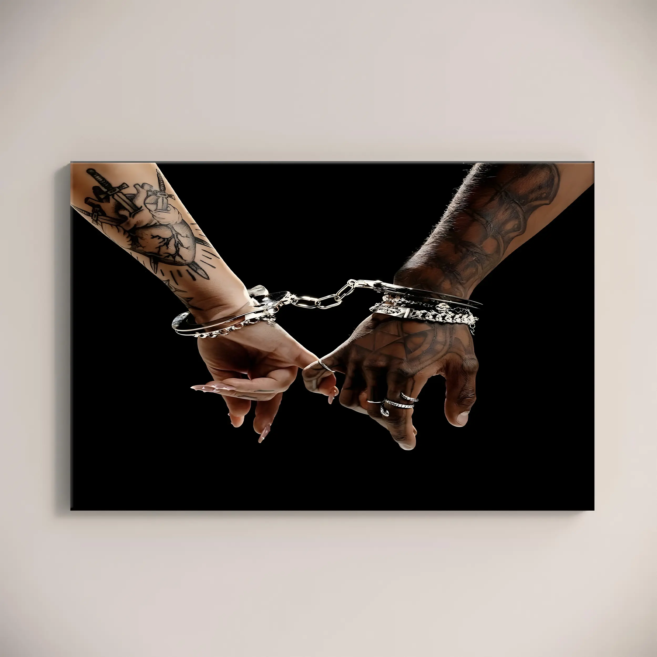 Rolled Canvas & Wood Frame Options Room Decor, African American Art, Black Couple Art, Black Love Art, Black Couple Holding Hands Wall Art, African Wall Art, Black Couple Wall Art Photo Poster