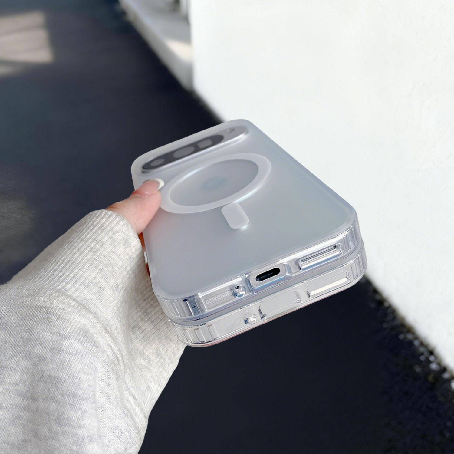 HISTORYOO Magnetic Case for Google Pixel 10/9/8 Magnetic Iridescent Armor Shield Shockproof Protective Full Series Compatible with MagSafe Holographic Iridescent Color Changing Effect Fashion Slim Cute Unique Matte Protective Hard TPU Phone Cover