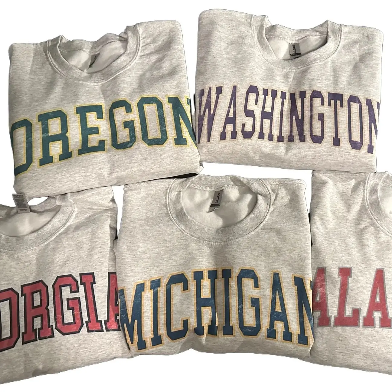 Vintage Campus Spirit Sweatshirt, Retro Athletic Graphic Pullover, Ash Gray Long Sleeve Crewneck, Classic Game Day Style, Unisex Cozy Casual Top