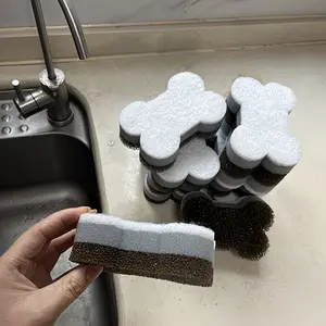 Magic Bone Sponge Cleaner Set, Strong Absorbent Three-Layer Design, Scratch-Free Cleaning Sponges, Pack of 4, Ideal for Household Use