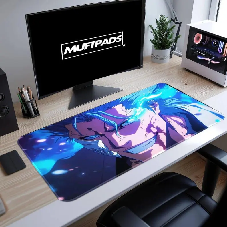 Skull Desk Mat Gaming Mouse Pad Anime Geek Desk Mat Gift for Gamer Anime Lover XL Mousepad Desk Pad Ichigo Mousepad