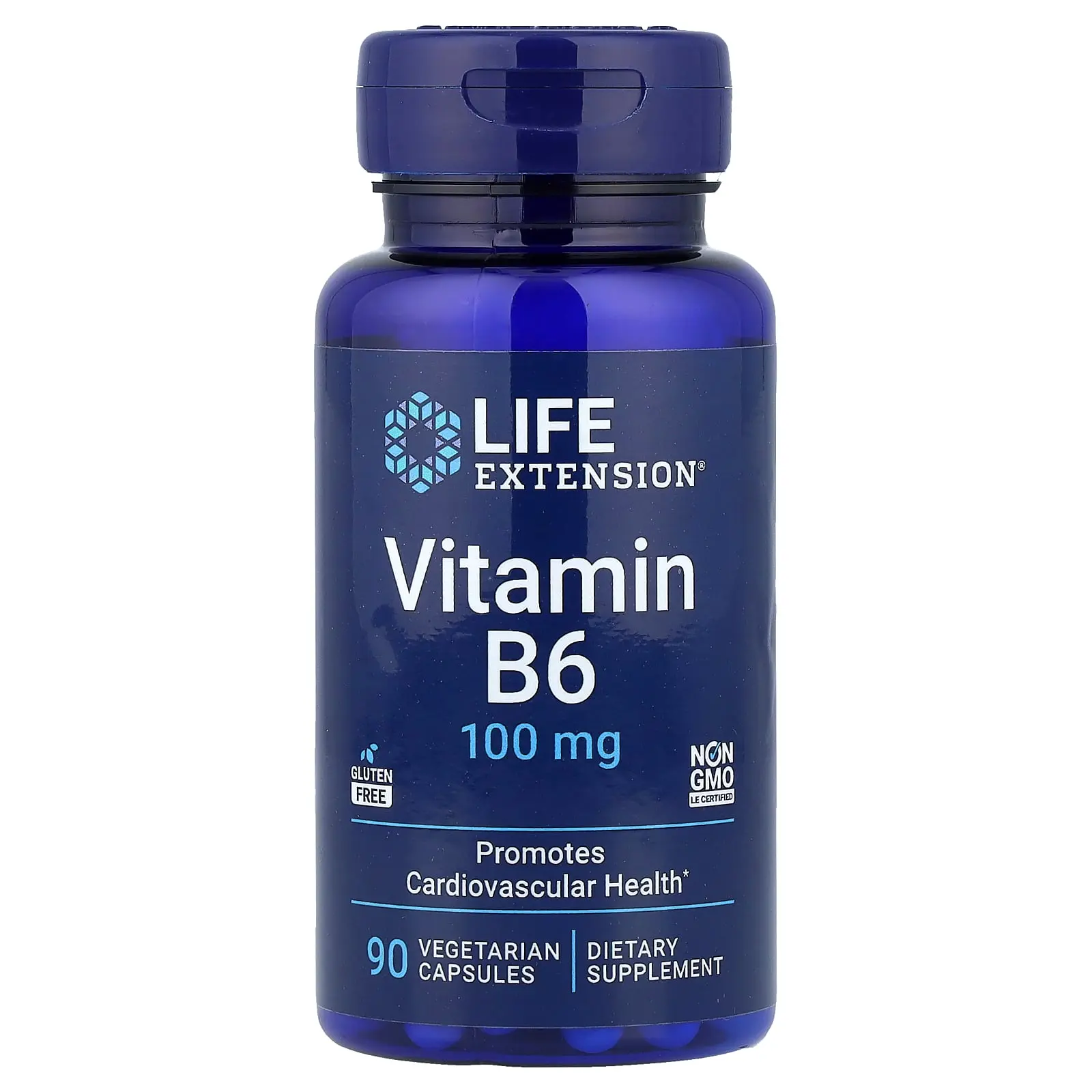 Life Extension Vitamin B6, 100 mg, 90 Vegetarian Capsules Life Extension Vitamin B6, 100 mg, 90 Vegetarian Capsules