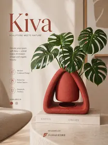 3d Printed Sculptural Planter, Minimalist Style, Kiva by ForgeCore