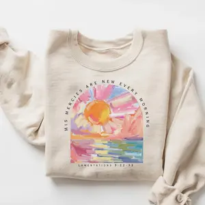 Religious Sweatshirt, Christian Sweatshirt, Inspirational Clothing, Faithful Sweatshirt, His Mercies Are New Every Morning