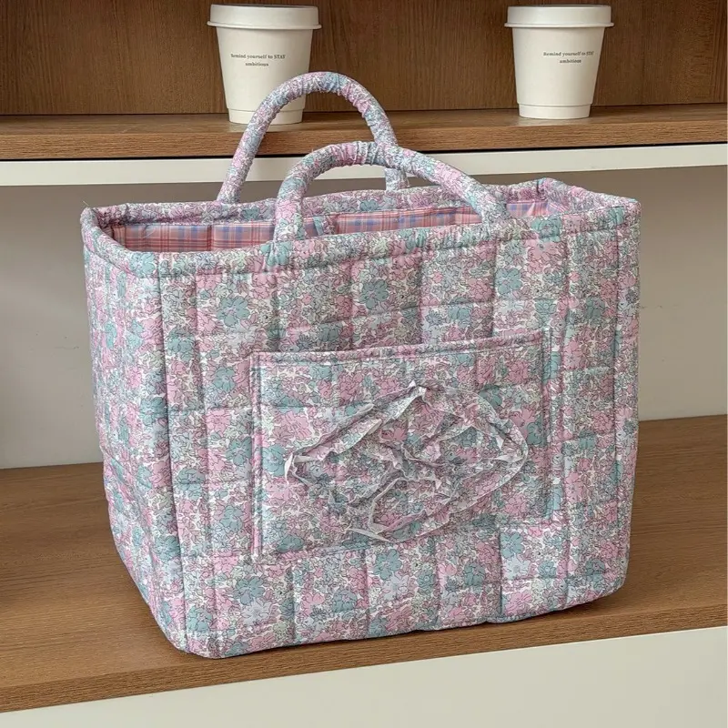 Spring Flower Square Decorative Storage Basket, Portable Foldable Car Organizer, Large Capacity Home Storage Bag, Convenient Sorting Box, Folding