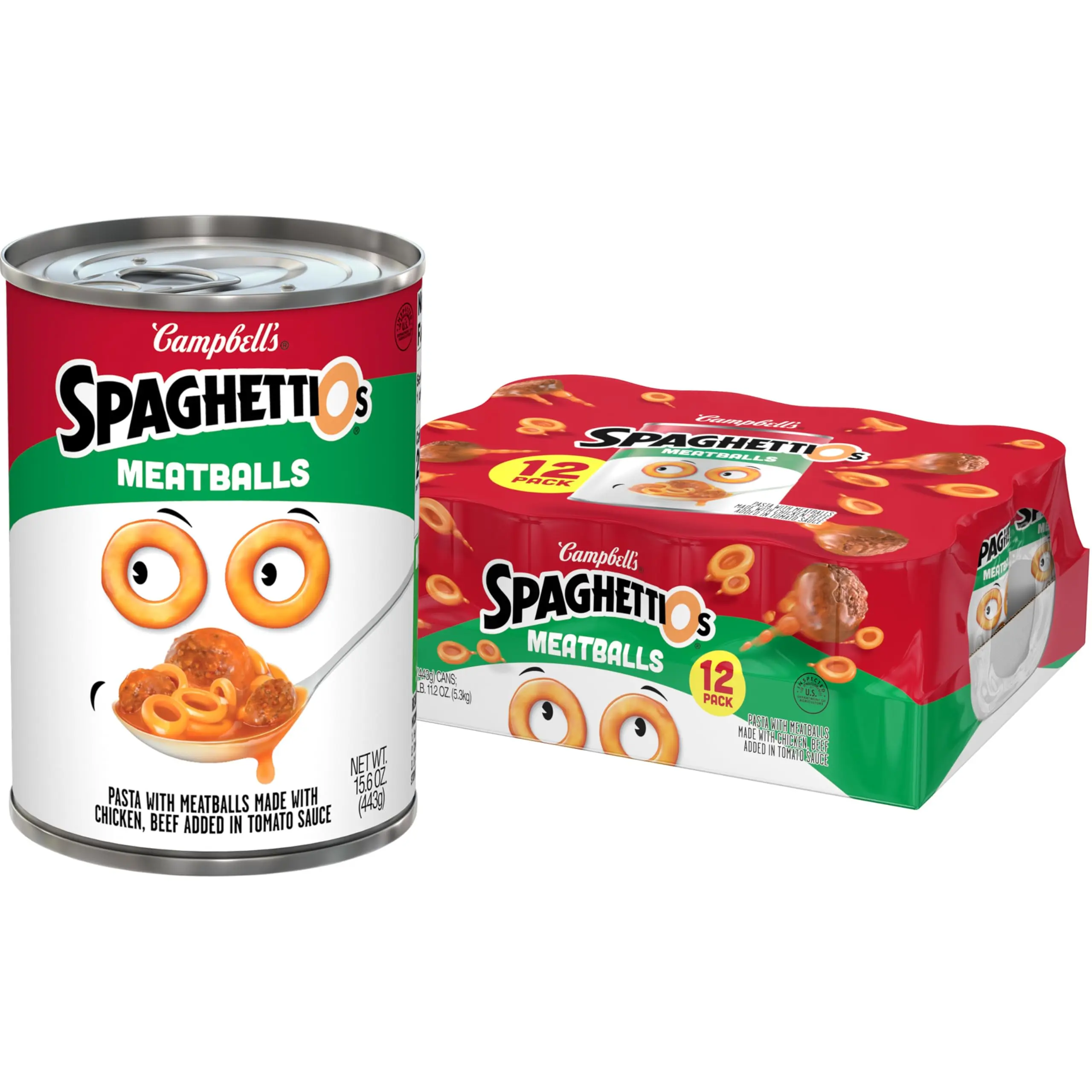 Canned Pasta with Meatballs, 15.6 oz Can (Pack of 12)