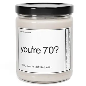 70th Birthday Gift - Funny 70th Birthday Candle for Women - 9oz Scented Soy Wax Candle- Home Decor Gift Idea